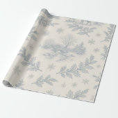 Elegant Blue & Ivory Winter Toile Christmas Geschenkpapier (Ungerollt)