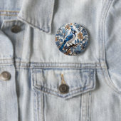 Elegant Blue Jay William Morris Inspiriert Button (Beispiel)