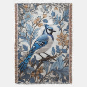 Elegant Blue Jay William Morris Inspiriert Decke (Vorderseite Vertikal)