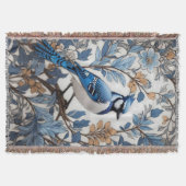 Elegant Blue Jay William Morris Inspiriert Decke (Vorderseite)