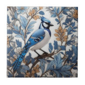 Elegant Blue Jay William Morris Inspiriert Fliese (Vorderseite)