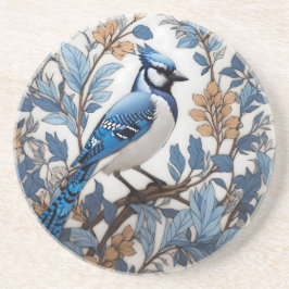 Elegant Blue Jay William Morris Inspiriert Getränkeuntersetzer
