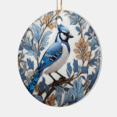 Elegant Blue Jay William Morris Inspiriert Keramik Ornament (Links)