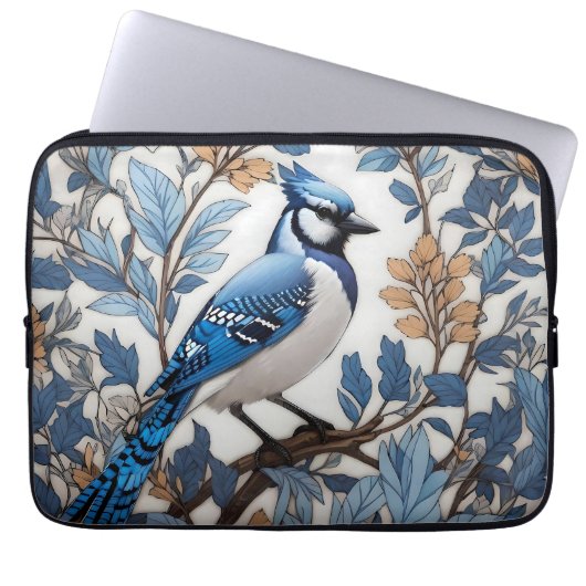 Elegant Blue Jay William Morris Inspiriert Laptopschutzhülle (Vorderseite)