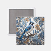 Elegant Blue Jay William Morris Inspiriert Magnet (Vorderseite/Rückseite)
