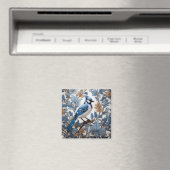 Elegant Blue Jay William Morris Inspiriert Magnet (In Situ (Geschirrspüler))