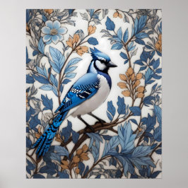 Elegant Blue Jay William Morris Inspiriert Poster