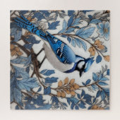 Elegant Blue Jay William Morris Inspiriert Puzzle (Horizontal)