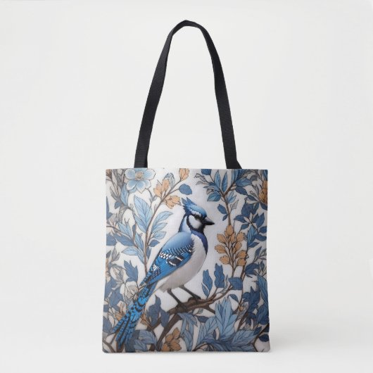 Elegant Blue Jay William Morris Inspiriert Tasche (Vorderseite)
