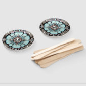 Elegant Blue Jeweled Look Hand Fans Fächer (Non-assembled)
