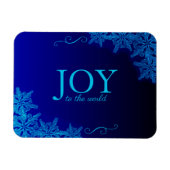 Elegant Blue Joy Snowflake Flexibles Foto Magnet (Horizontal)