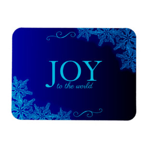 Elegant Blue Joy Snowflake Flexibles Foto Magnet