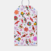 Elegant Blue Kitsch Watercolor Ditsy Holiday Geschenkanhänger (Vorderseite)