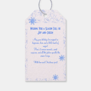 Elegant Blue Kitsch Watercolor Ditsy Holiday Geschenkanhänger