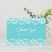 Elegant Blue Lace Dankeschön Card Dankeskarte (Stehend Vorderseite)