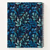 Elegant Blue Leaf Notebook Notizblock (Rückseite)