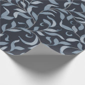 Elegant Blue Leaf William Morris Inspiriert Geschenkpapier (Ecke)