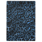 Elegant Blue Leopard Personalized Clipboard Klemmbrett (Rückseite)