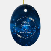 Elegant Blue Lights Silver Cheer Leader Keramik Ornament (Hinten)