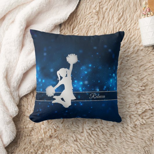 Elegant Blue Lights Silver Cheer Leader Kissen (Decke)