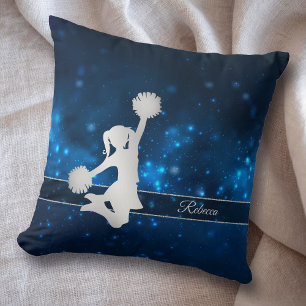 Elegant Blue Lights Silver Cheer Leader Kissen