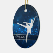 Elegant Blue Lights Silver Silhouette Dancer Keramik Ornament (Links)