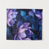 Elegant Blue Lila Lotus Tapestry Wandteppich (Vorderseite (Horizontal))