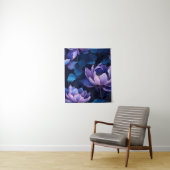 Elegant Blue Lila Lotus Tapestry Wandteppich (Beispiel)