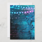 Elegant Blue & Lila Mermaid Baubles Quinceanera Einladung (Rückseite)