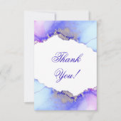 Elegant Blue Lila Silver Wedding Dankeskarte (Vorderseite)