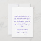 Elegant Blue Lila Silver Wedding Dankeskarte (Rückseite)