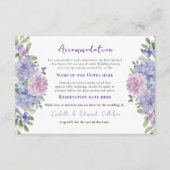 Elegant Blue Lilac Hydrangea Floral Unterkunft Begleitkarte (Vorderseite)