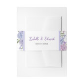 Elegant Blue & Lilac Wassercolor Hydrangeas Weddin Einladungsbanderole (Vorderseite Beispiel)