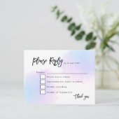 Elegant Blue/Lilac Watercolor/Script Wedding RSVP Postkarte (Stehend Vorderseite)