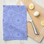 Elegant Blue Liquid Mandala Art Pattern Geschirrtuch (Viertel Falte)