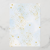 Elegant Blue Little Pumpkin Boy Baby Shower Folieneinladung (Rückseite)