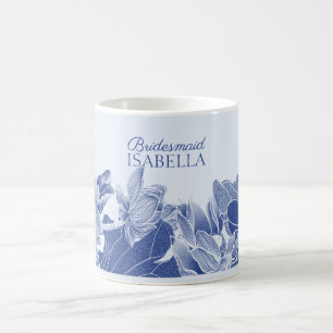 Elegant Blue Lotus Blume Hochzeitsgeschenk Bridesm Kaffeetasse