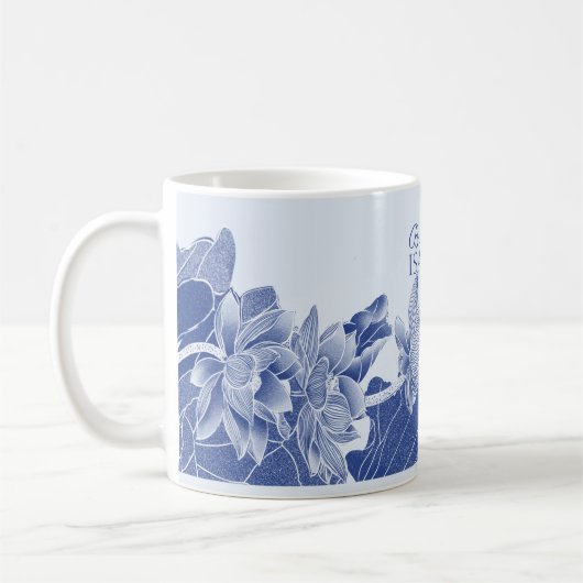 Elegant Blue Lotus Blume Hochzeitsgeschenk Bridesm Kaffeetasse (Links)