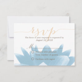 Elegant Blue Lotus Floral Wedding RSVP Reaktion