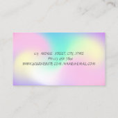 Elegant Blue Lotus Holographic Glitzer Tropfen Visitenkarte (Rückseite)