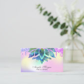 Elegant Blue Lotus Holographic Glitzer Tropfen Visitenkarte (Stehend Vorderseite)