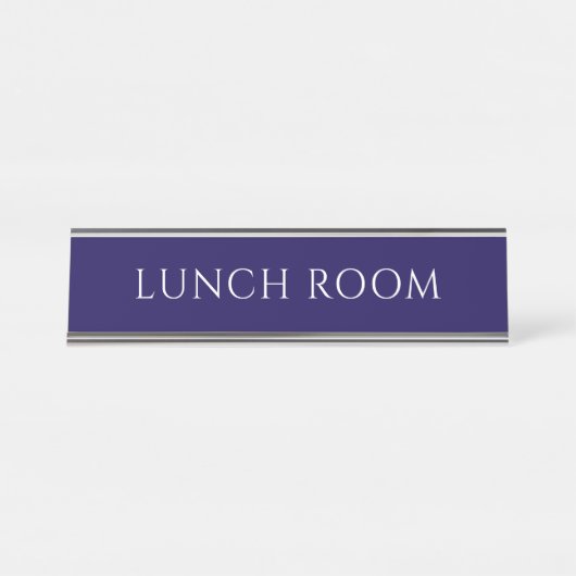 Elegant Blue Lunch Room Name Plate Schreibtischnamensplakette (Vorderseite )