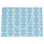 Elegant Blue Mandala Pattern Große Geschenktüte (Vorderseite)