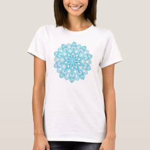 Elegant Blue Mandala - Schneeflocke T-Shirt