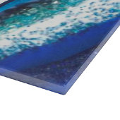 Elegant Blue Marble Geode Agate Abstrakt Family Schneidebrett (Ecke)