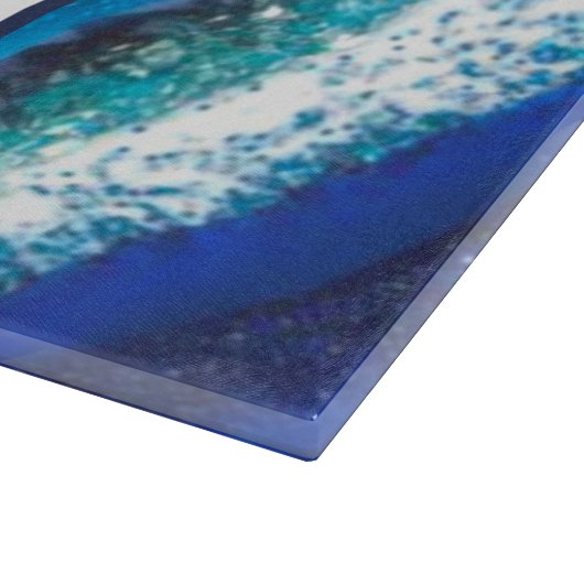 Elegant Blue Marble Geode Agate Abstrakt Family Schneidebrett (Ecke)