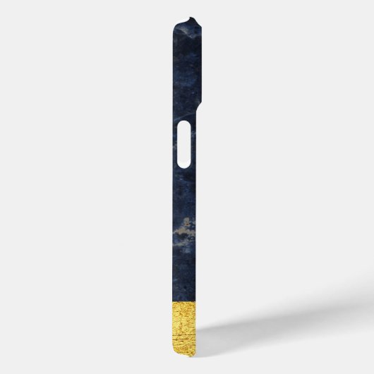 Elegant Blue Marble Gold Monogram Case-Mate iPhone Hülle (Rückseite / Rechts)