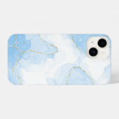 Elegant Blue Marble  iPhone Hülle (Rückseite (Horizontal))