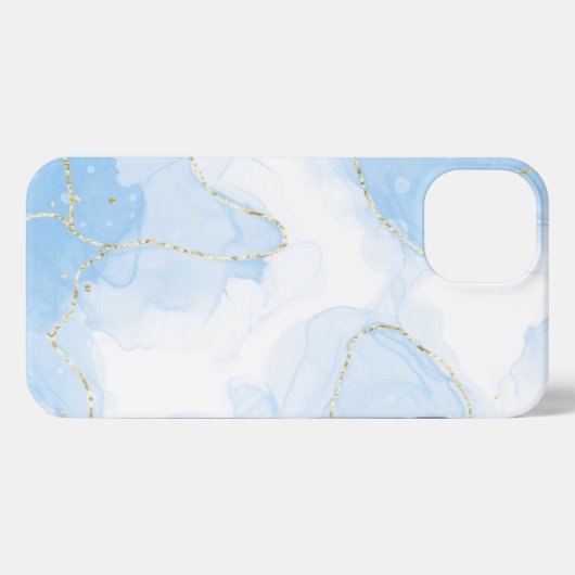 Elegant Blue Marble iPhone Hülle (Rückseite (Horizontal))