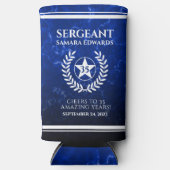 Elegant Blue Marble Police Officer Retirement Selters Dosenkühler (Vorderseite)